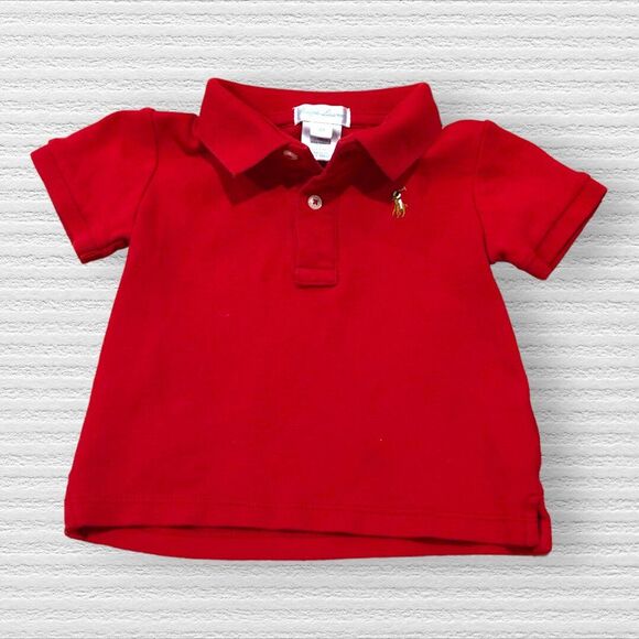 Ralph Lauren Polo Shirt Red Size 6 Month Pony - Picture 1 of 4